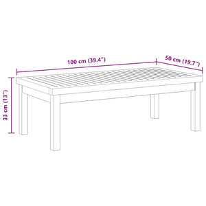 Couchtisch 100x50x33 cm Massivholz Akazie