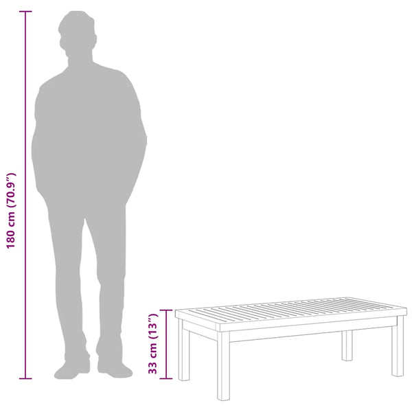 Couchtisch 100x50x33 cm Massivholz Akazie