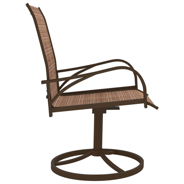 Garten-Drehstühle 2 Stk. Textilene und Stahl Braun