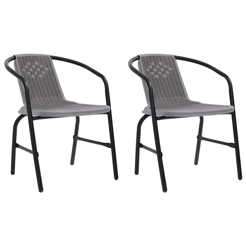 Gartenstühle 2 Stk. Kunststoff Rattan-Optik und Stahl 110 kg