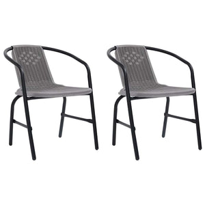 Gartenstühle 2 Stk. Kunststoff Rattan-Optik und Stahl 110 kg