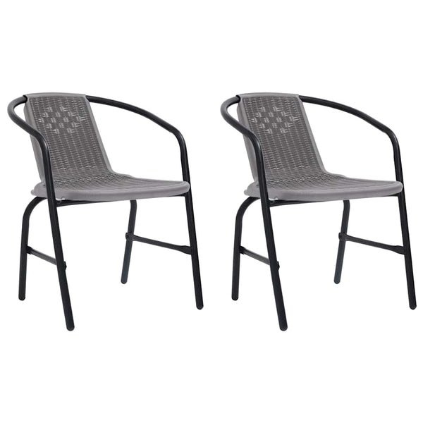 Gartenstühle 2 Stk. Kunststoff Rattan-Optik und Stahl 110 kg