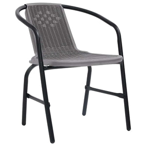 Gartenstühle 2 Stk. Kunststoff Rattan-Optik und Stahl 110 kg