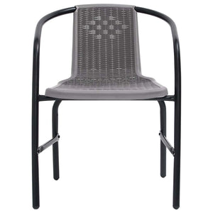 Gartenstühle 2 Stk. Kunststoff Rattan-Optik und Stahl 110 kg