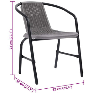 Gartenstühle 2 Stk. Kunststoff Rattan-Optik und Stahl 110 kg