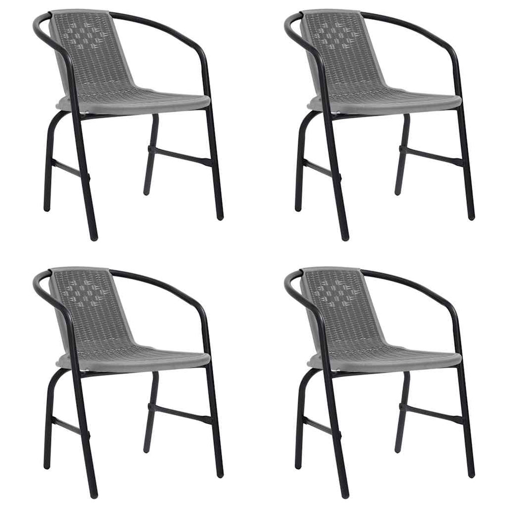 Gartenstühle 4 Stk. Kunststoff Rattan-Optik und Stahl 110 kg