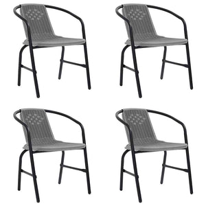 Gartenstühle 4 Stk. Kunststoff Rattan-Optik und Stahl 110 kg