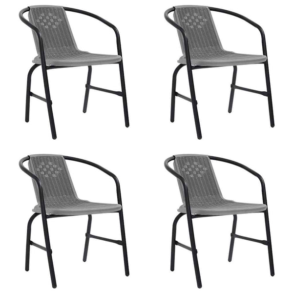 Gartenstühle 4 Stk. Kunststoff Rattan-Optik und Stahl 110 kg