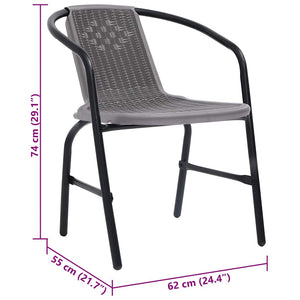 Gartenstühle 4 Stk. Kunststoff Rattan-Optik und Stahl 110 kg