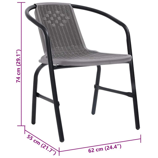 Gartenstühle 4 Stk. Kunststoff Rattan-Optik und Stahl 110 kg