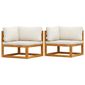 Modulare Ecksofas 2 Stk. mit Auflagen Cremeweiß
