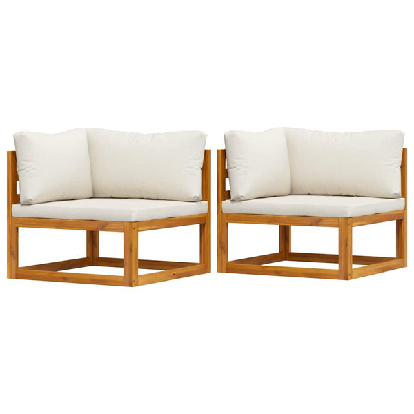 Modulare Ecksofas 2 Stk. mit Auflagen Cremeweiß