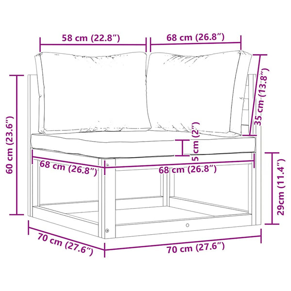 Modulare Ecksofas 2 Stk. mit Auflagen Cremeweiß