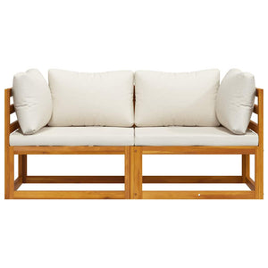 Modulare Ecksofas 2 Stk. mit Auflagen Cremeweiß