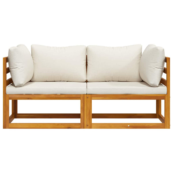Modulare Ecksofas 2 Stk. mit Auflagen Cremeweiß