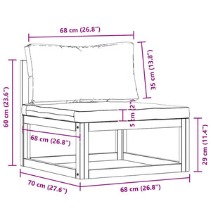3-tlg. Garten-Lounge-Set mit Kissen Massivholz Akazie