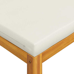 3-tlg. Garten-Lounge-Set mit Creme-Kissen Massivholz Akazie