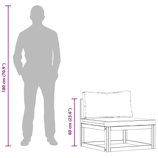 3-tlg. Garten-Lounge-Set mit Creme-Kissen Massivholz Akazie