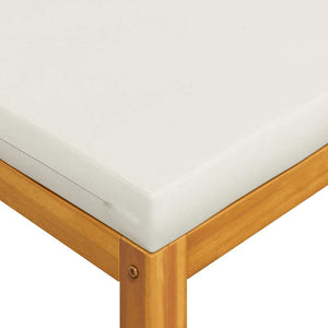 2-tlg. Sofa-Set mit cremeweißen Kissen Akazie Massivholz