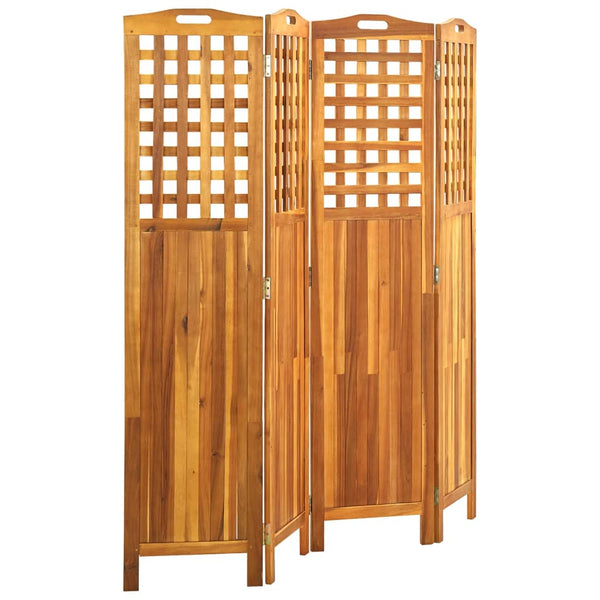 vidaXL Paravent à 4 panneaux 161x2x170 cm bois d'acacia massif