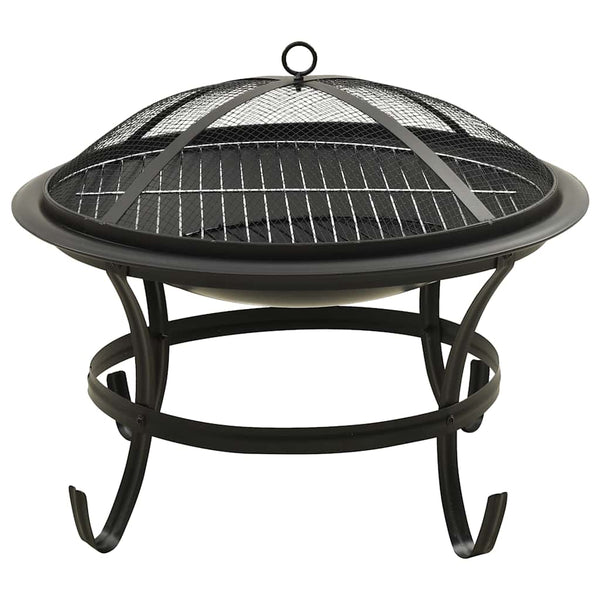 2-in-1 Feuerschale und Grill mit Schürhaken 56x56x49 cm Stahl