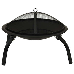 2-in-1 Feuerstelle und Grill mit Schürhaken 56x56x49 cm Stahl