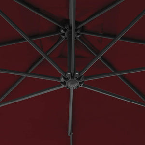 Ampelschirm mit Stahl-Mast 250x250 cm Weinrot