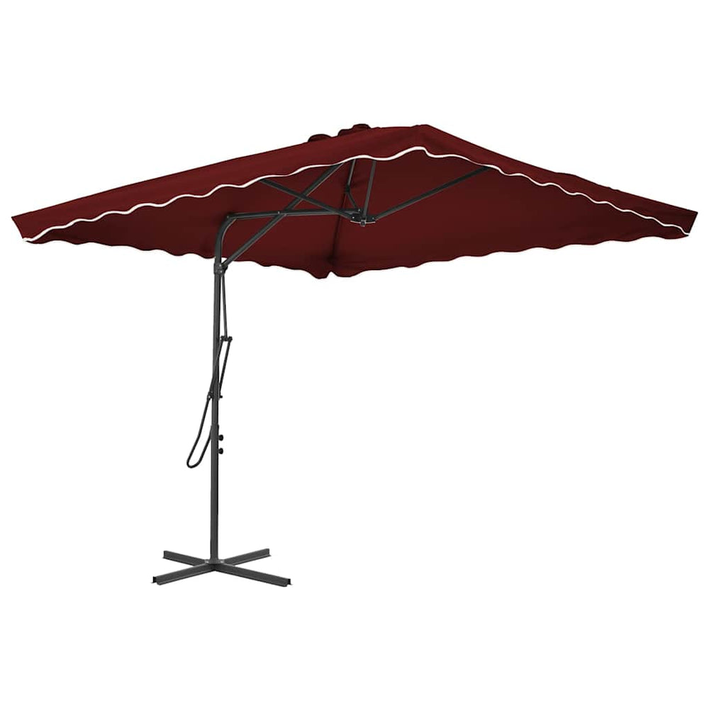 vidaXL Parasol avec mât en acier 250x250x230 cm Rouge bordeaux