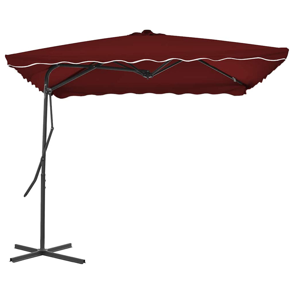 vidaXL Parasol avec mât en acier 250x250x230 cm Rouge bordeaux