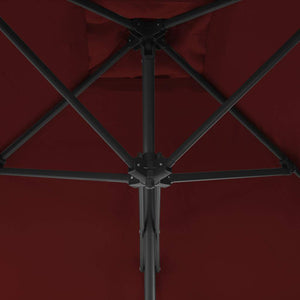 Sonnenschirm mit Stahl-Mast 250x250x230 cm Bordeauxrot