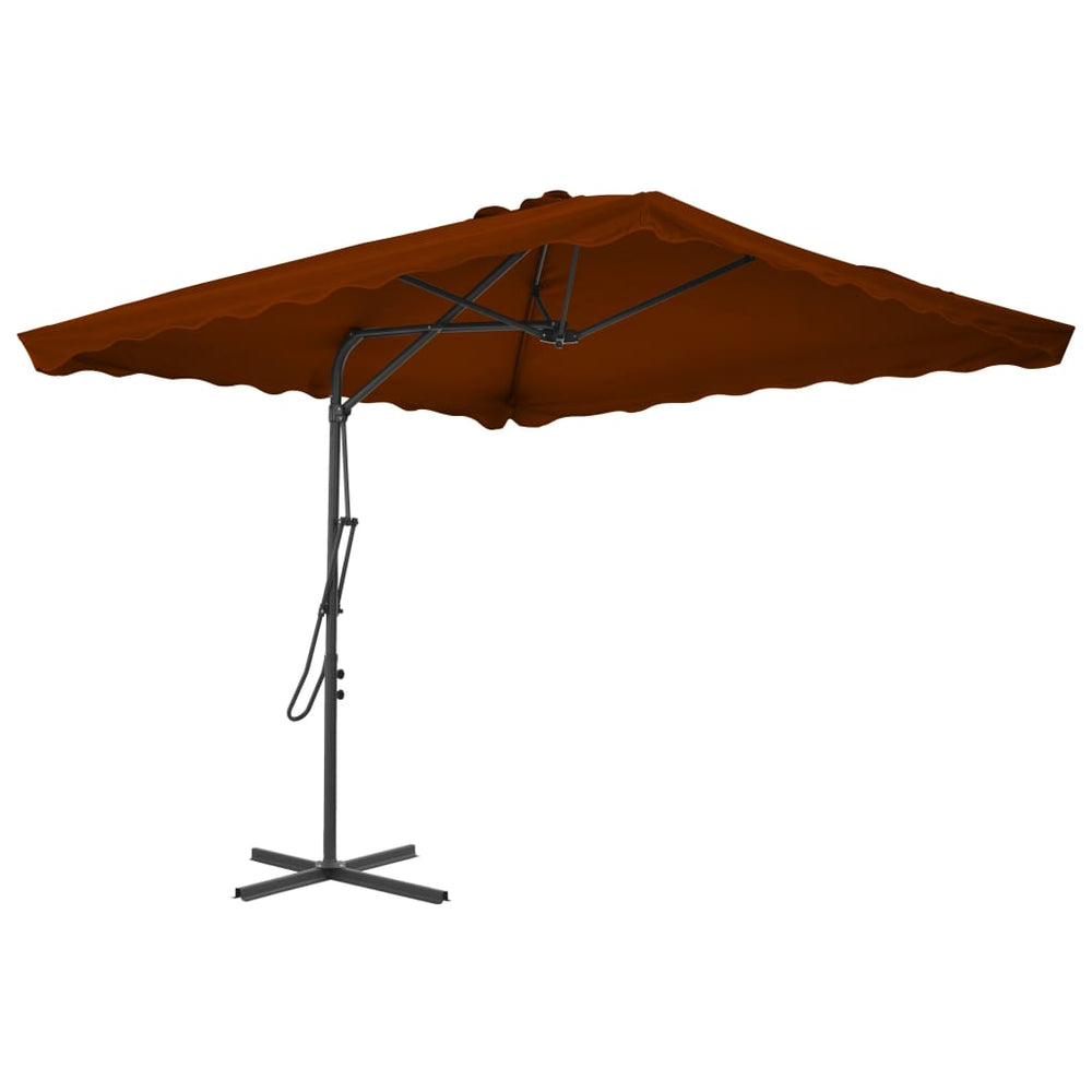 vidaXL Parasol avec mât en acier 250x250x230 cm Terracotta