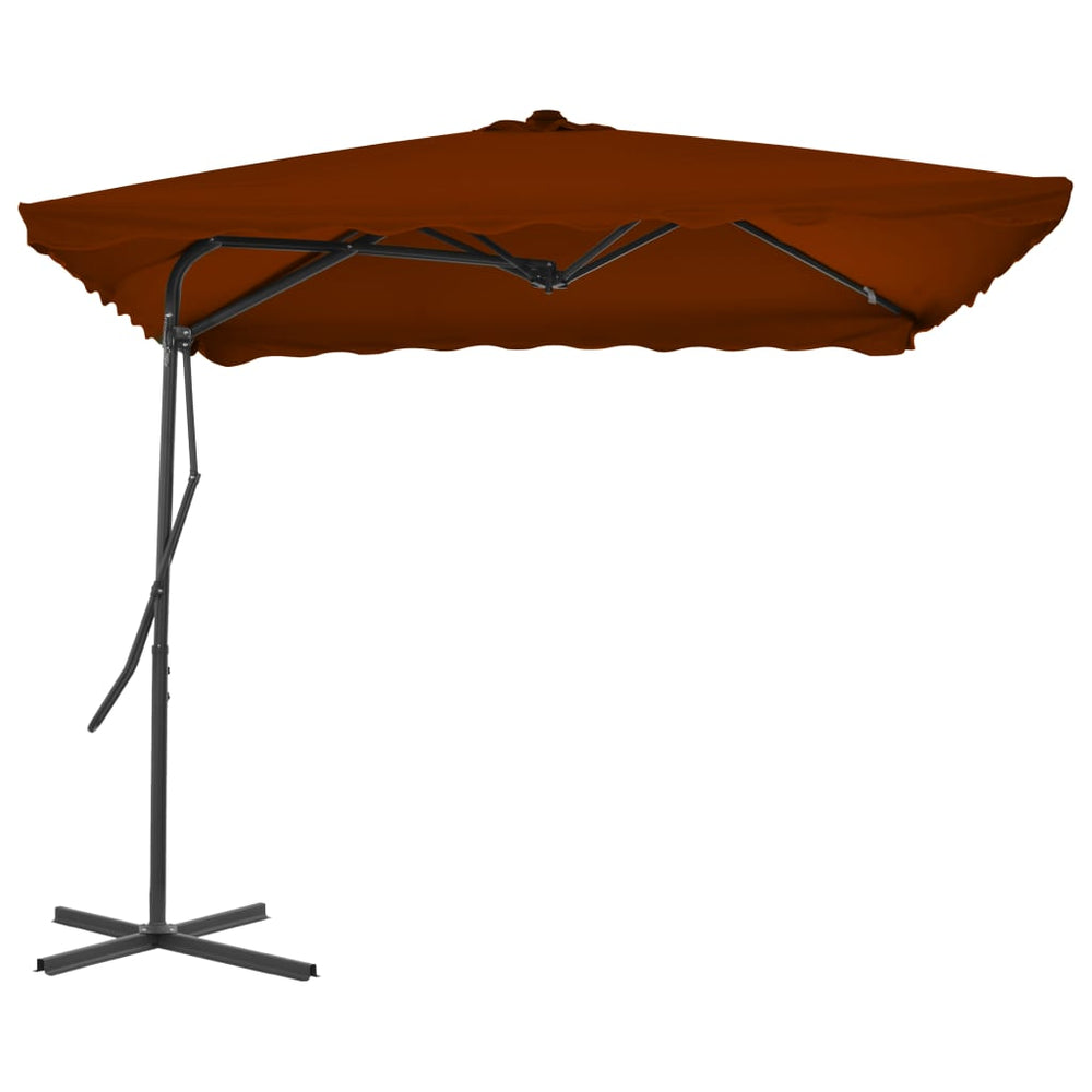 vidaXL Parasol avec mât en acier 250x250x230 cm Terracotta