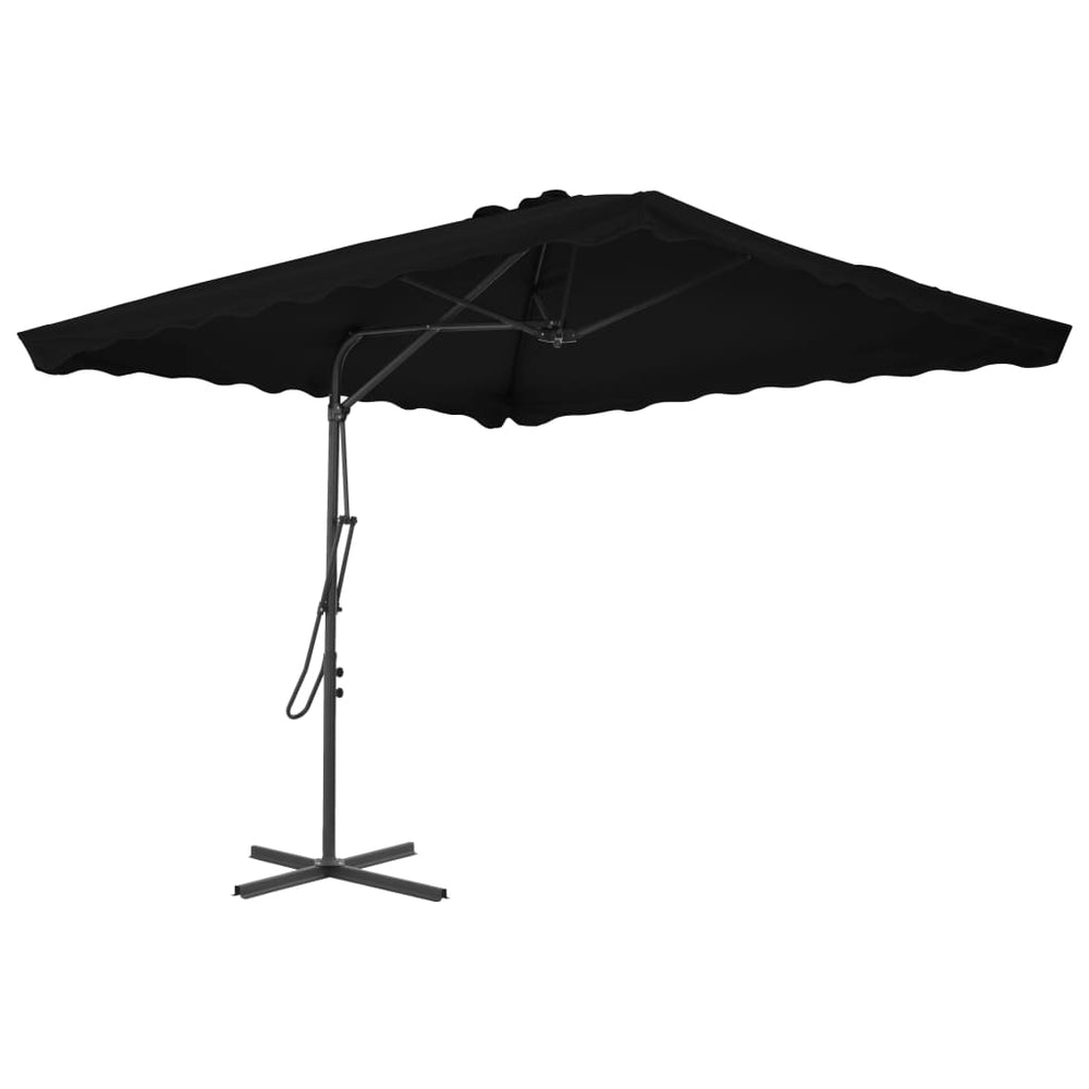 vidaXL Parasol avec mât en acier 250x250x230 cm Noir