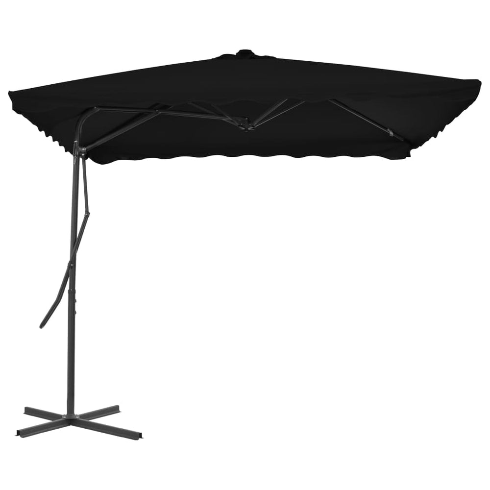 vidaXL Parasol avec mât en acier 250x250x230 cm Noir