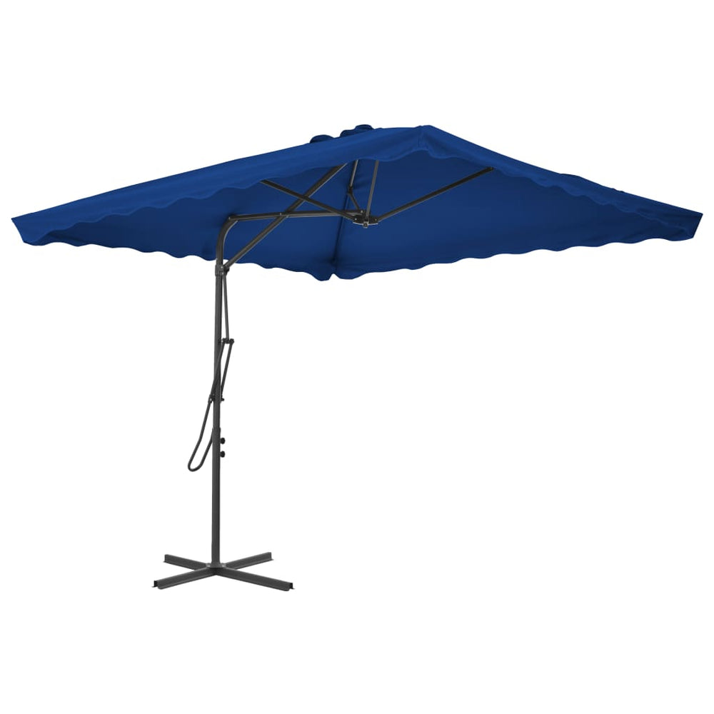 vidaXL Parasol avec mât en acier 250x250x230 cm Bleu