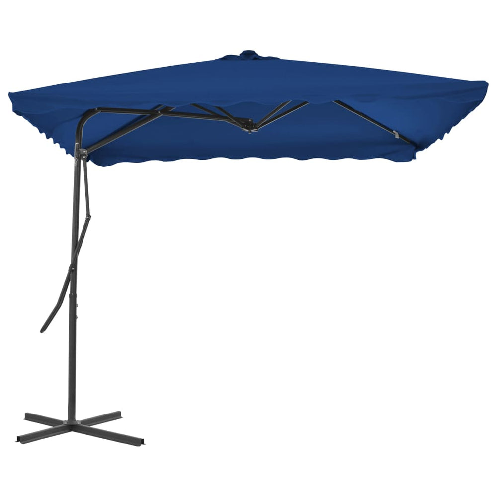 vidaXL Parasol avec mât en acier 250x250x230 cm Bleu
