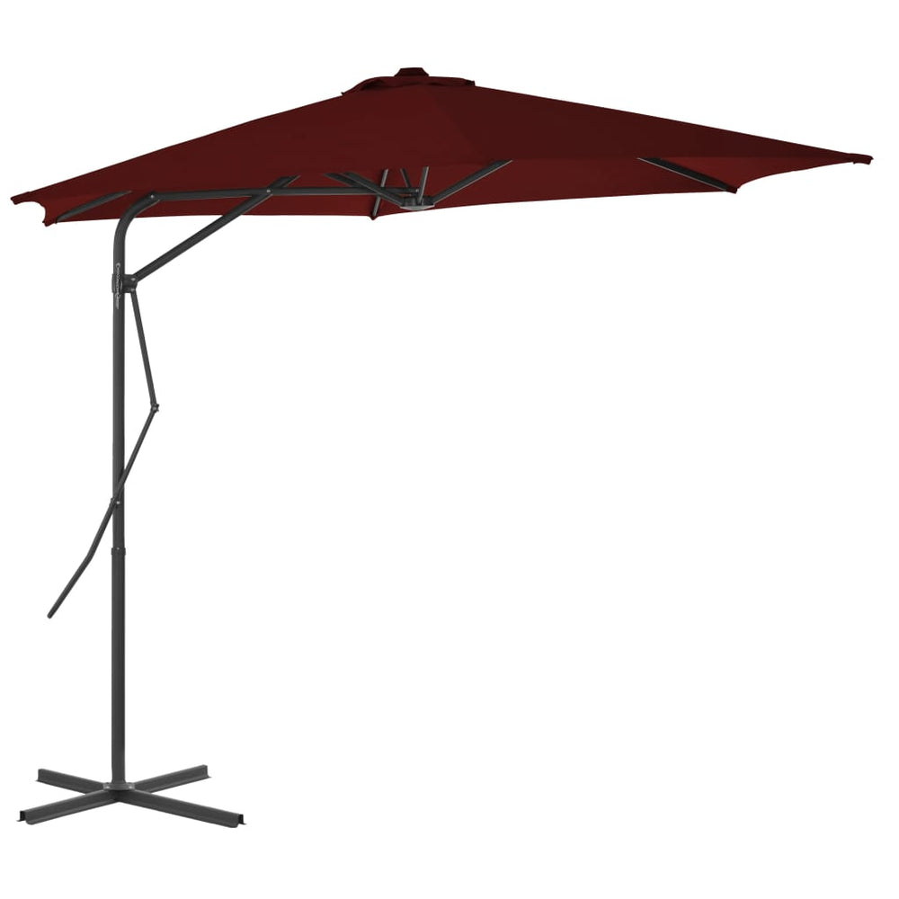 vidaXL Parasol avec mât en acier 300x230 cm Rouge bordeaux