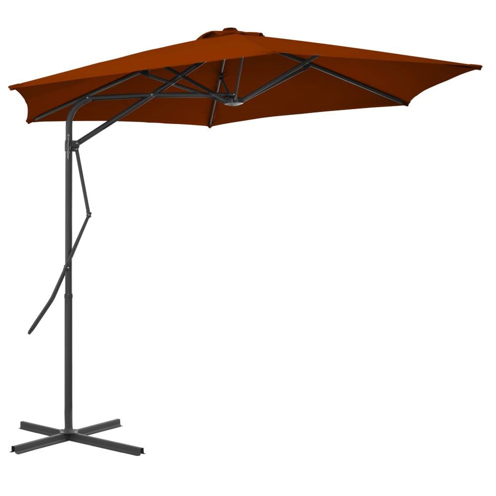 vidaXL Parasol avec mât en acier 300x230 cm Terracotta