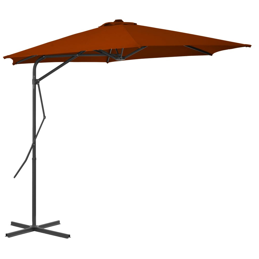 vidaXL Parasol avec mât en acier 300x230 cm Terracotta