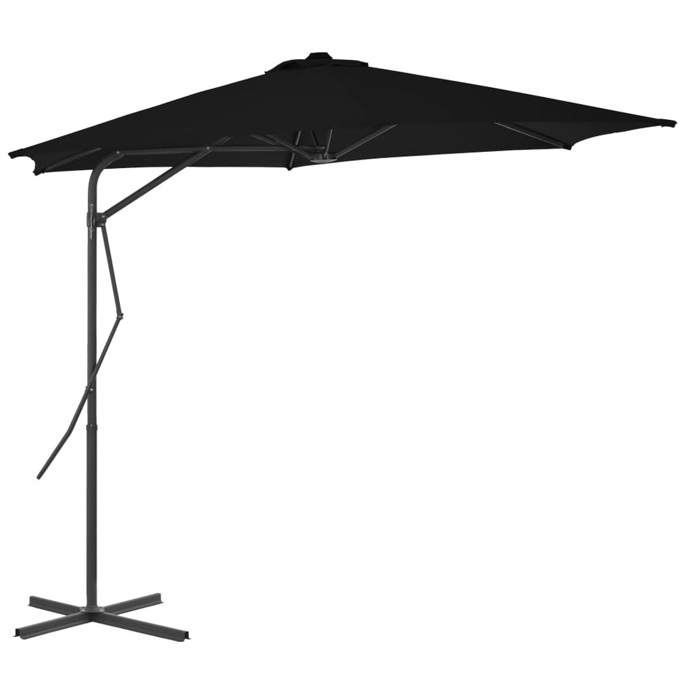 vidaXL Parasol avec mât en acier 300x230 cm Noir