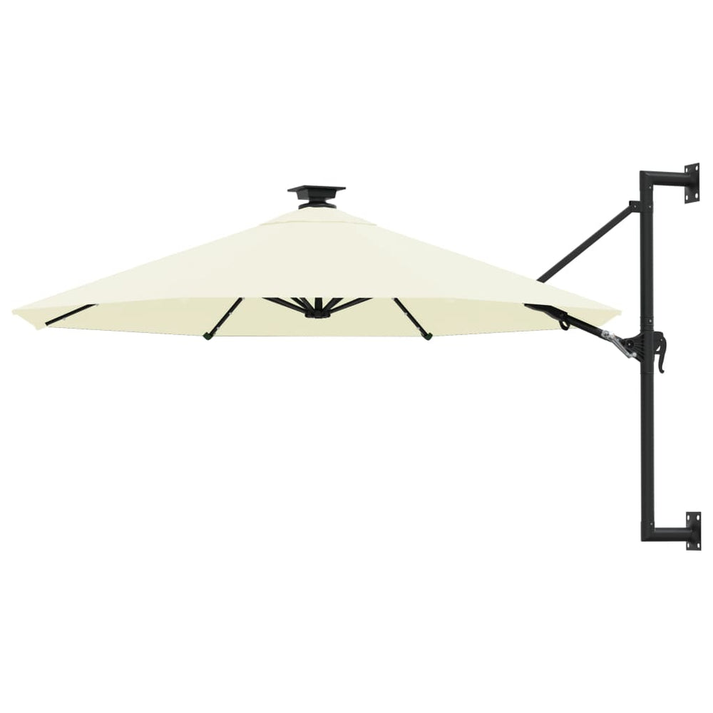 vidaXL Parasol mural avec LED 300 cm blanc sable