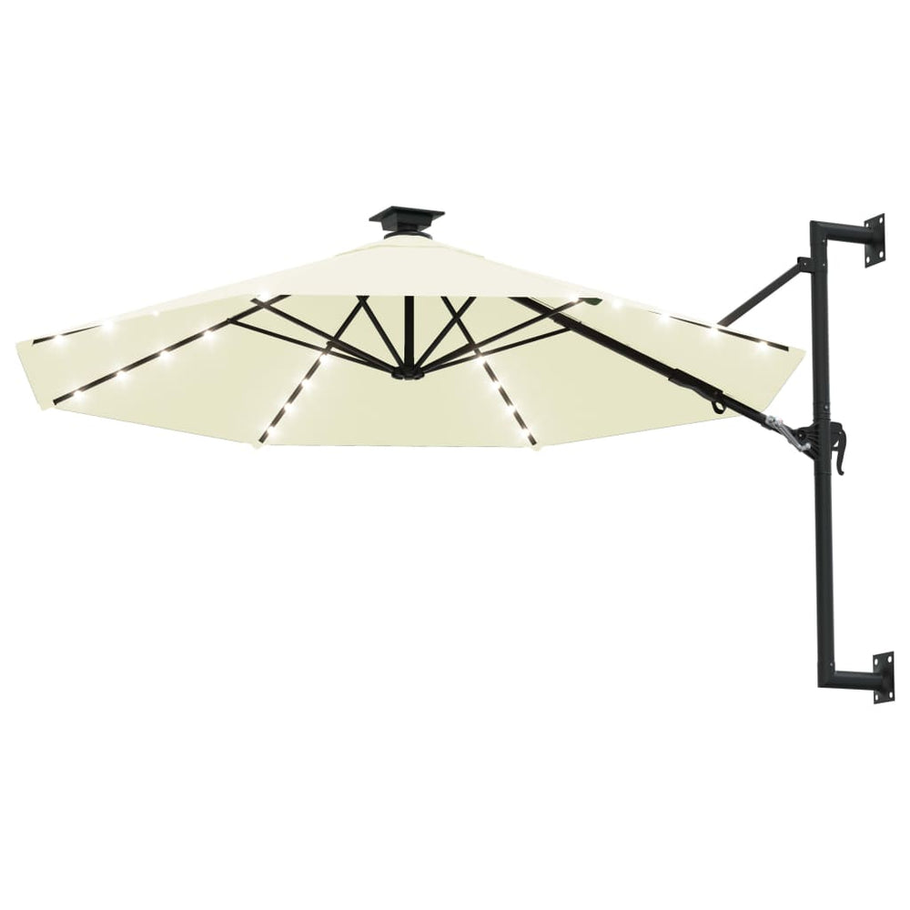 vidaXL Parasol mural avec LED 300 cm blanc sable