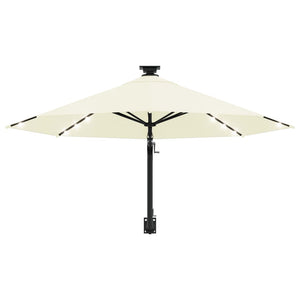 Sonnenschirm zur Wandmontage mit LEDs 300 cm Sandweiß