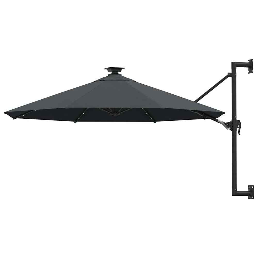 vidaXL Parasol mural avec LED 300 cm Anthracite