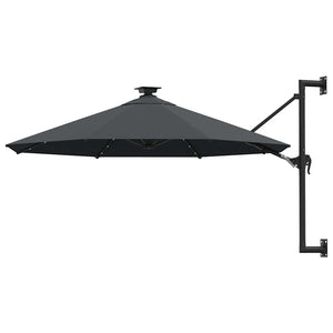 Sonnenschirm zur Wandmontage mit LEDs 300 cm Anthrazit