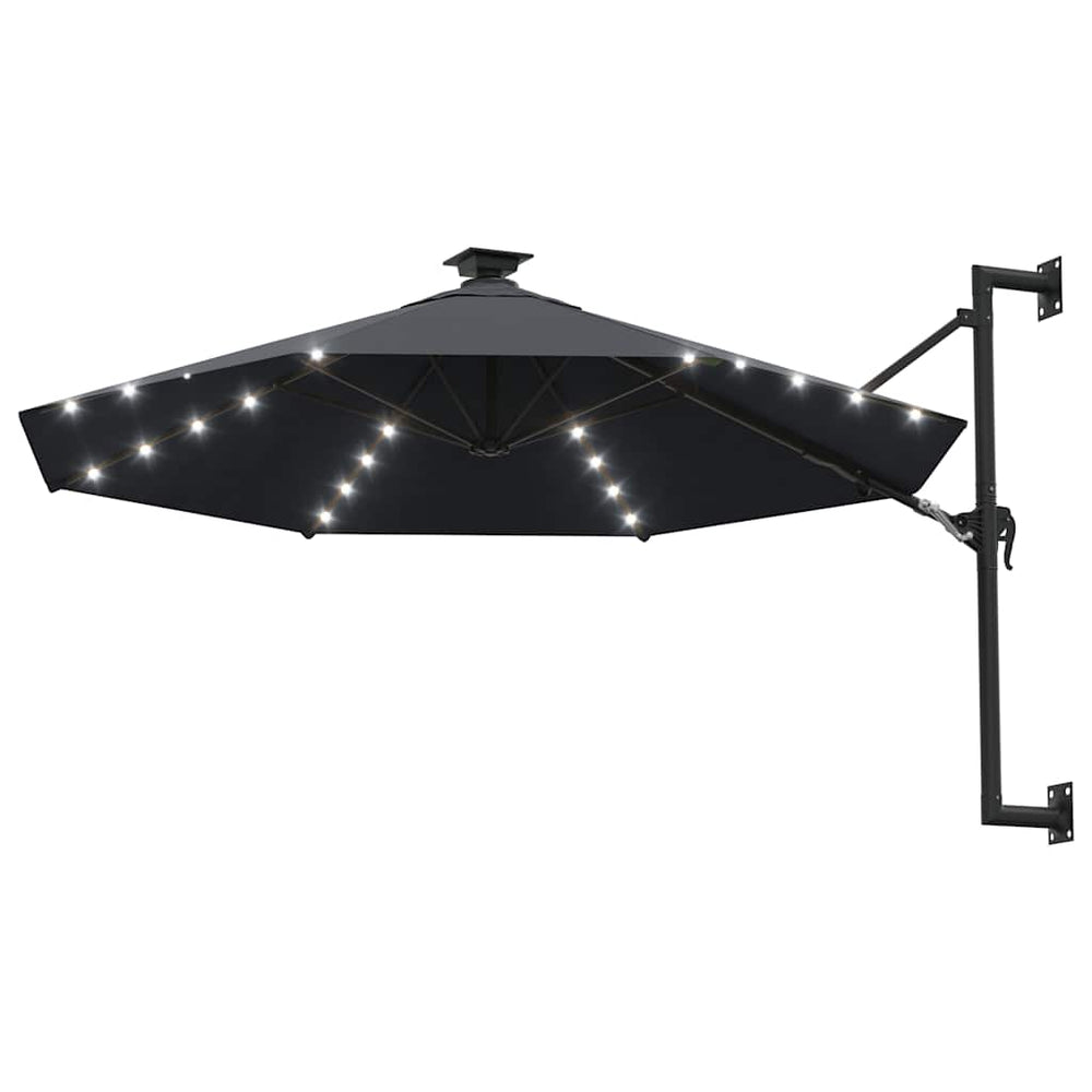 vidaXL Parasol mural avec LED 300 cm Anthracite