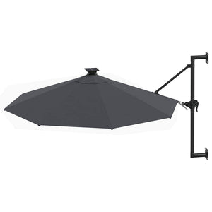 Sonnenschirm zur Wandmontage mit LEDs 300 cm Anthrazit