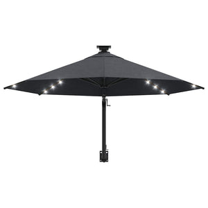 Sonnenschirm zur Wandmontage mit LEDs 300 cm Anthrazit