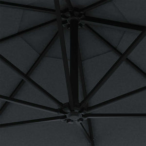 Sonnenschirm zur Wandmontage mit LEDs 300 cm Anthrazit