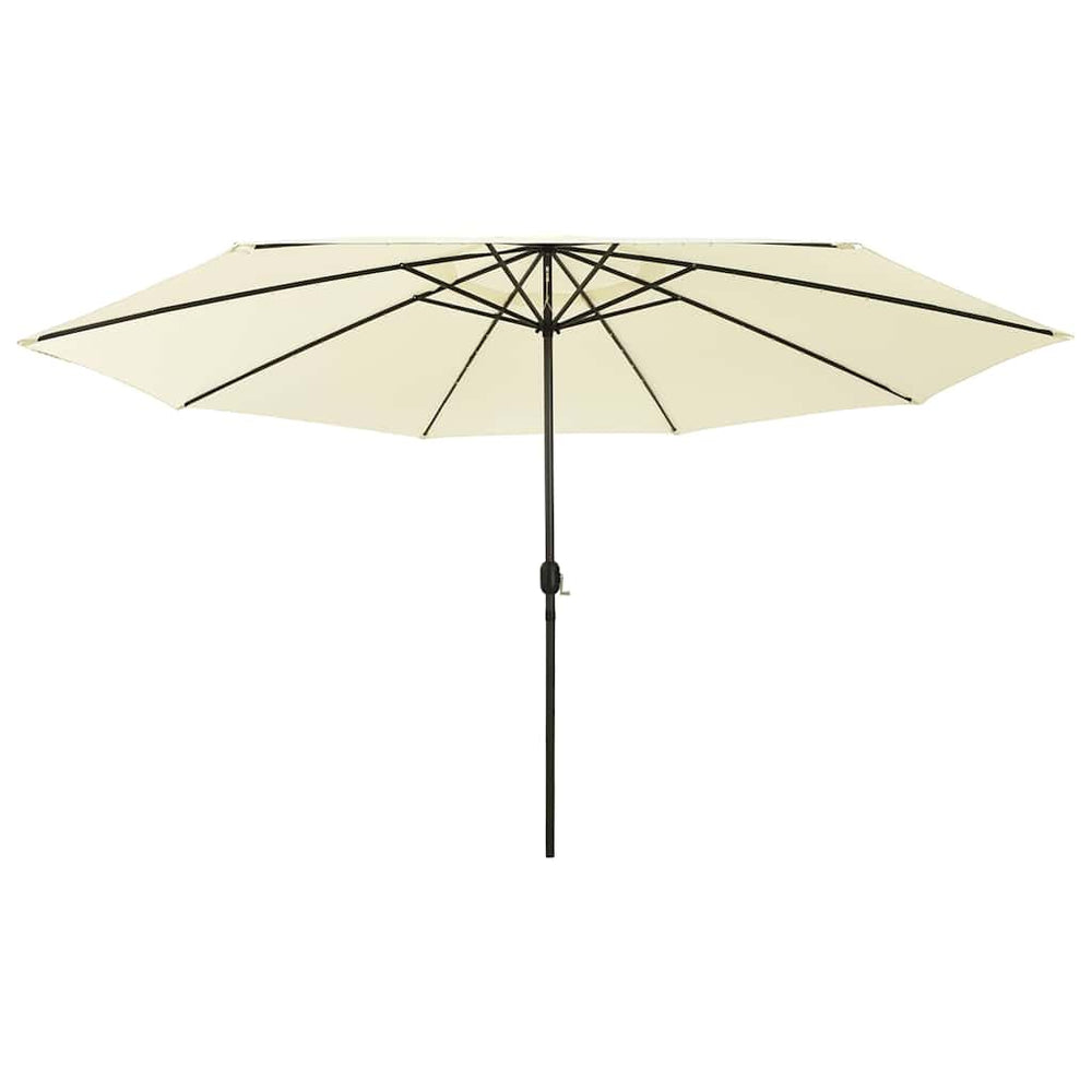 vidaXL Parasol avec éclairage LED 400 cm Blanc sable